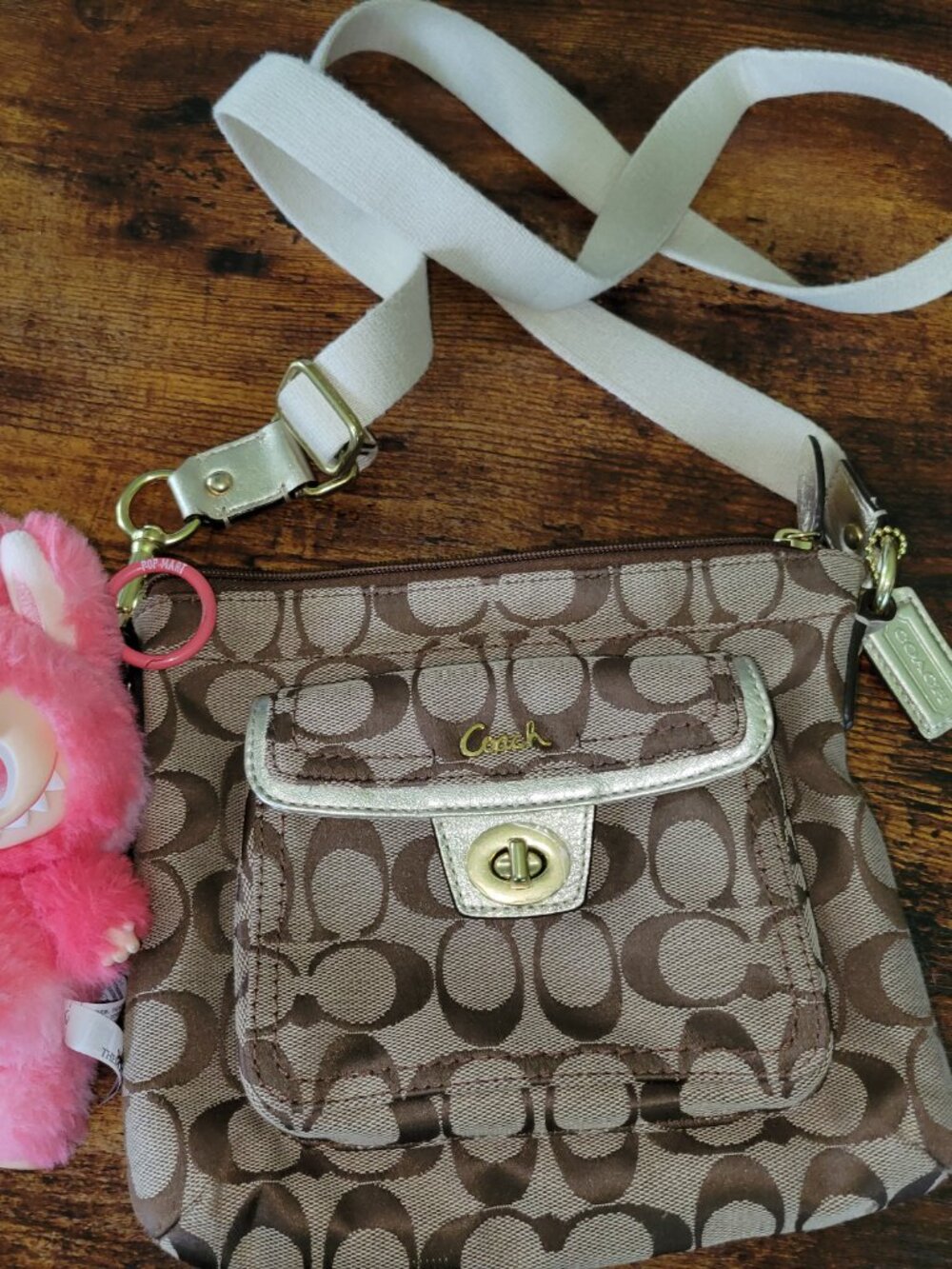 Coach Signature Penelope Turnlock Swingpack Crossbody - Picture 9 of 10